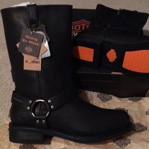 Harley Davidson waterproof men size 12 Huston Riding En Moto Black leather boots